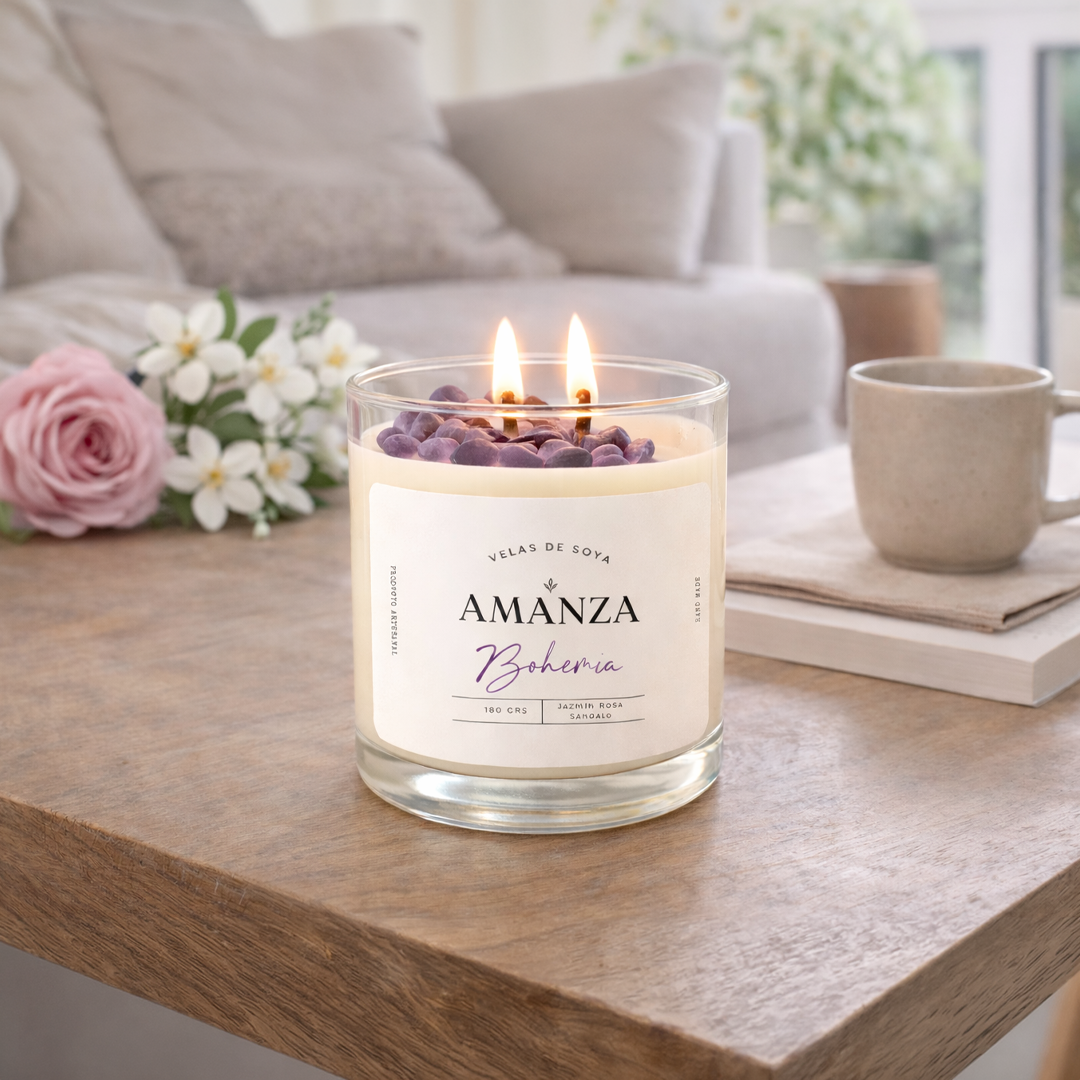 Vela aromática de soya Bohemia 180 g | Amanza